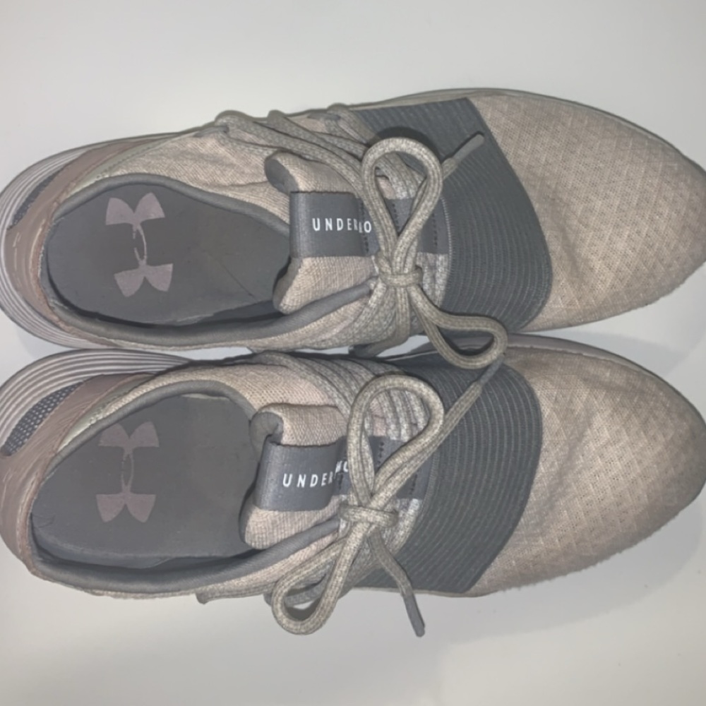 Under armour pink, grey, white runners
